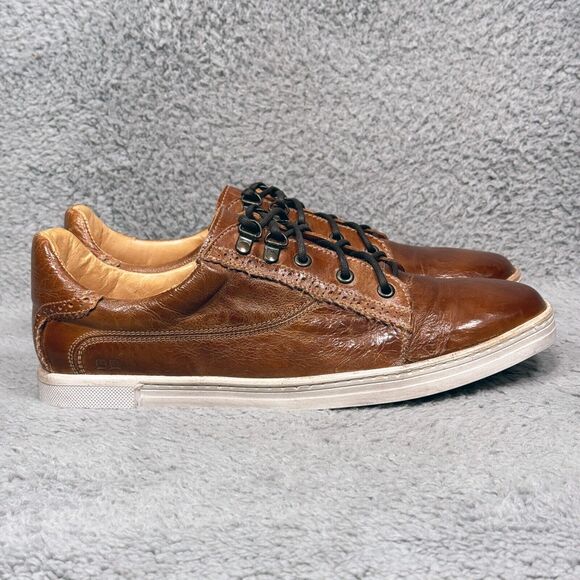 Bed Stu Land Mens Size 11 Low Top Sneakers Shoes Distressed Brown Leather - Picture 1 of 9